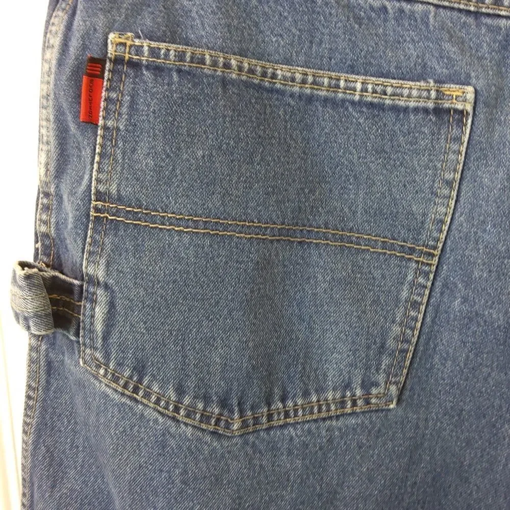 Evolution blue denim seven pocket carpenter shorts